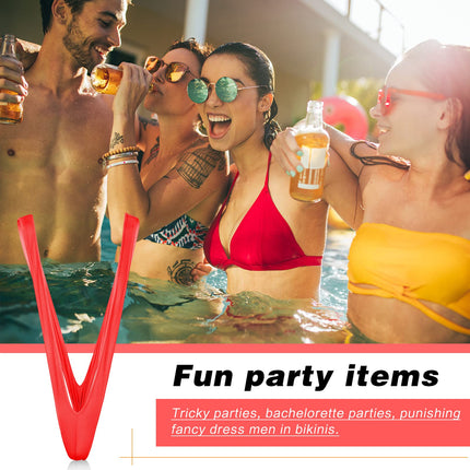 Neer vīriešu string Mankini smieklīgi Borat Thong peldkostīmi Ziemassvētku V formas peldkostīms (sarkans, klasisks)