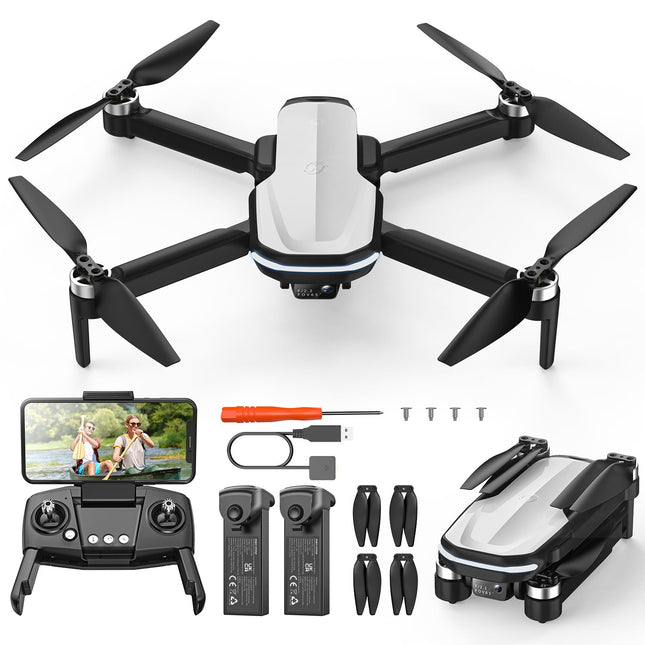 Holy Stone HS280D drons ar 1080P kameru, RC salokāms FPV drons ar 2 baterijām, ilgs lidojuma laiks, bezsuku motors, žestu vadība, kameru dronu āra pilns komplekts kvadrokopteram bērniem iesācējiem, C0