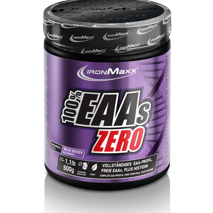 100% neaizvietojamās aminoskābes bez meža ogām 500 g - augstas devas neaizvietojamās aminoskābes pulveris, vegāns un bez cukura, 8 neaizvietojamās aminoskābes sporta uztura papildināšanai