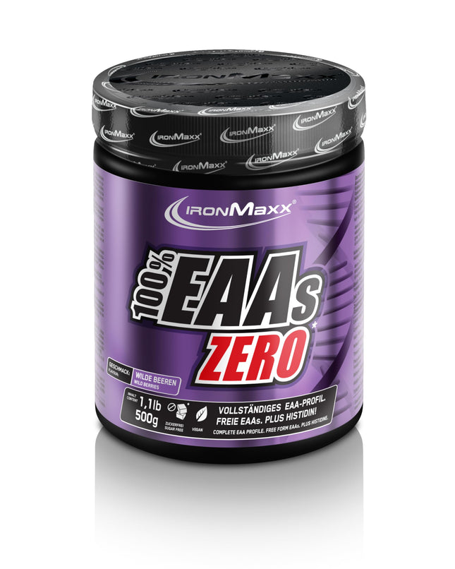 100% neaizvietojamās aminoskābes bez meža ogām 500 g - augstas devas neaizvietojamās aminoskābes pulveris, vegāns un bez cukura, 8 neaizvietojamās aminoskābes sporta uztura papildināšanai