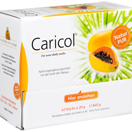 Karikols | 100% dabīgas sastāvdaļas bioloģiskā kvalitātē | Ar papaīnu | Viegli dozēt | 42 nūjiņas pa 20 g katra (840 g)