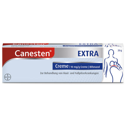 Canesten EXTRA krēms - ādas sēnītes un pēdu sēnītes ārstēšanai - ātras iedarbības pret visām attiecīgajām sēnīšu infekcijām - ar bifonazolu - 1 x 20 g