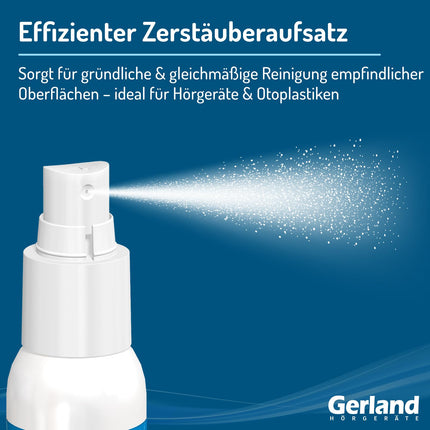 Gerland tīrīšanas aerosols - dzirdes aparātiem, ausu ieliktņiem un dzirdes aizsargiem - ar atomizatoru - maigai, rūpīgai tīrīšanai - 100 ml