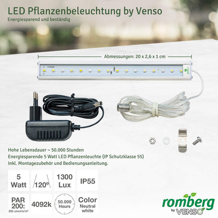 Romberg 16294397 BoQube siltumnīca un puķu pods L plus LED antracīta zaļa (Iekštelpu siltumnīcas)