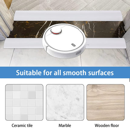 Kompensācijas profils, pašlīmējošs pārejas profils, sliekšņa pārejas sliede, silikona durvju sliekšņa rampa, sliekšņa rampa, ratiņkrēslu rampa durvju ailēm, vannas istabām (C-balta, 6,5 x 2,5 x 100 cm)