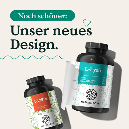 NATURE LOVE® L-lizīns - 365 vegānas kapsulas - 1000 mg L-lizīna HCl vienā dienas devā - Lizīns no augu fermentācijas - 6 mēnešu krājumi - Laboratorijā pārbaudīts, bez piedevām un ražots Vācijā