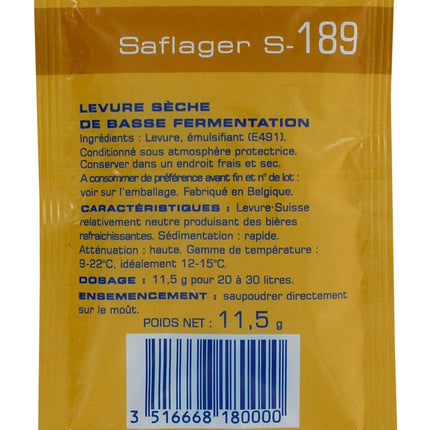 Fermentis Saflager S-189 11,5 g apakšējās fermentācijas alus raugs
