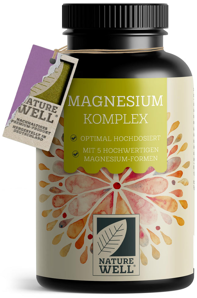 Magnija komplekss 180 kapsulas, 400 mg dienā no 5 augstas kvalitātes formām: magnija oksīds, citrāts, bisglicināts, malāts un askorbāts, optimāla biopieejamība, 3 mēnešu krājums