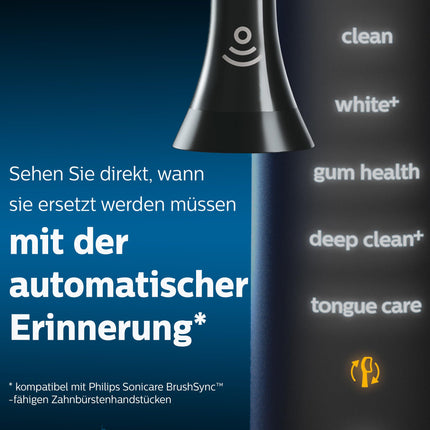 Philips Sonicare Original C3 Premium Plaque Defense standarta Sonic zobu birstes galviņas - 4 gab. iepakojumā, melnā krāsā (modelis HX9044/33)