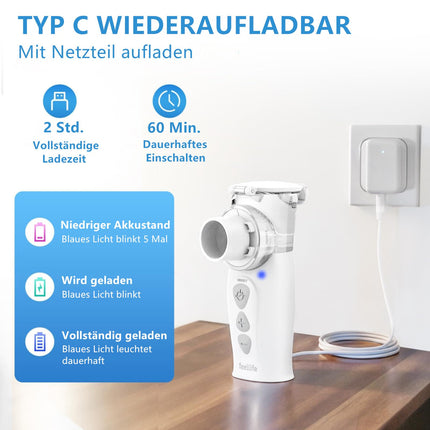 FEELLIFE inhalators bērniem, inhalators pieaugušajiem, inhalators bērniem, uzlādējams, kluss rokas inhalators Air Pro VIII ar AIMESH tehnoloģiju bērniem, pieaugušajiem, mazuļiem