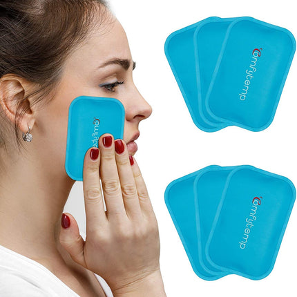Comfytemp mazie dzesēšanas spilventiņi gels 7,5 x 11,5 cm (6 gabali) Atkārtoti lietojams mini ledus iepakojums bērniem, galvassāpēm, zobu sāpēm, nogurušām acīm, krūts barošanai, kukaiņu kodumiem, aukstām un siltām kompresēm. Dzesēšanas iepakojums