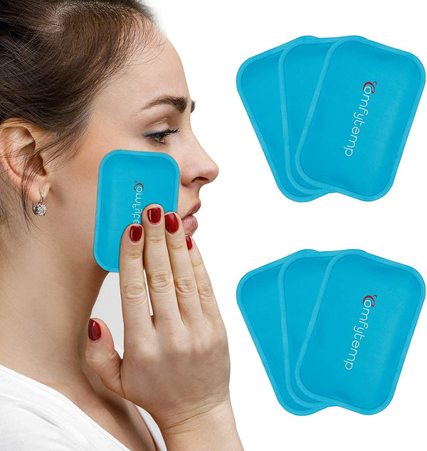 Comfytemp mazie dzesēšanas spilventiņi gels 7,5 x 11,5 cm (6 gabali) Atkārtoti lietojams mini ledus iepakojums bērniem, galvassāpēm, zobu sāpēm, nogurušām acīm, krūts barošanai, kukaiņu kodumiem, aukstām un siltām kompresēm. Dzesēšanas iepakojums
