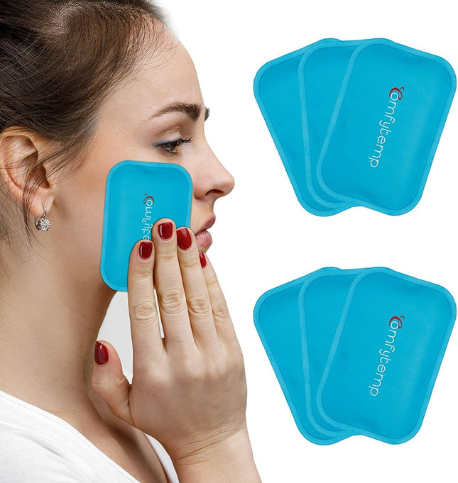 Comfytemp mazie dzesēšanas spilventiņi gels 7,5 x 11,5 cm (6 gabali) Atkārtoti lietojams mini ledus iepakojums bērniem, galvassāpēm, zobu sāpēm, nogurušām acīm, krūts barošanai, kukaiņu kodumiem, aukstām un siltām kompresēm. Dzesēšanas iepakojums
