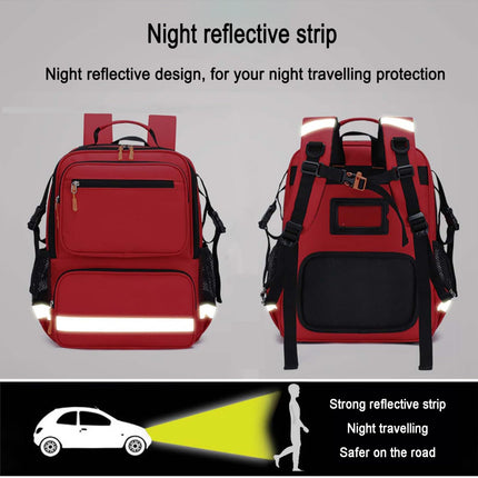 Ratiņkrēslu mugursoma, ratiņkrēslu soma aiz sēdekļa, lielas ietilpības ratiņkrēslu aksesuārs - ratiņkrēslu soma aiz sēdekļa - ar atstarojošu joslu medikamentu glabāšanai - tikai soma (C) (zila)