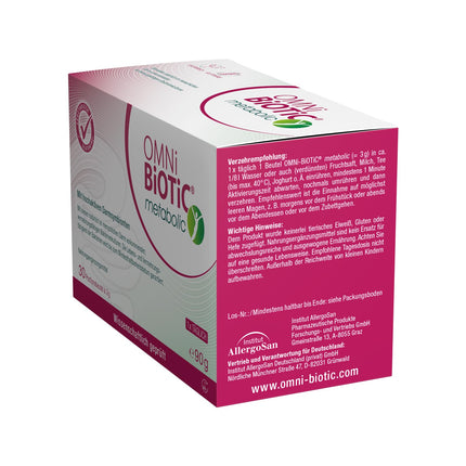 OMNi BiOTiC vielmaiņas līdzeklis, 30 porcijas (90 g), 7 baktēriju celmi, 3 miljardi baktēriju vienā dienas devā, pulveris, veģetārs, bez glutēna, ikdienas lietošanai