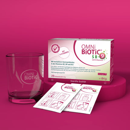 OMNi BiOTiC SR-9 ar B vitamīniem | 28 porcijas (84 g) | 9 baktēriju celmi | 15 miljardi baktēriju vienā dienas devā | Pulveris| Vegāns | Bez glutēna | Bez laktozes | Ikdienas lietošanai
