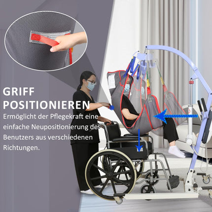 EZ Assistive Universal Full Body Patient Lift Sling, Lift Medical Sling für Bett Positionierung und Baden Assist Aids, Transfer Sling für Ältere, Bariatric,Behindert, Bettlägerig,(Groß)