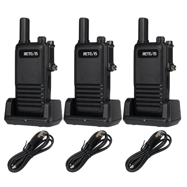 Retevis RB647 rācija, IP67 ūdensizturīga rācija, PMR446 16 kanāli, profesionāls divvirzienu rācija, 1000 mAh, VOX rācijas skolai, apsardzei un glābšanas dienestam (melnas, 3 gab. iepakojumā)