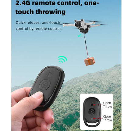 Focket 164 pēdu dronu desantēšanas sistēma, 2,4G dronu klipša tālvadības objektu palaidējs, iztur līdz 1,65 mārciņām universāla dronu metēja tālvadības dozatora piegādes komplekta dronu desantēšanas atbrīvošanai