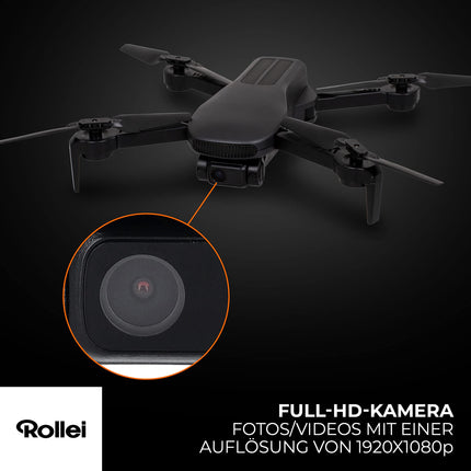 Rollei Fly 80 Combo drons, WiFi tiešraides attēla pārraide, 6 asu žiroskops, Full HD kamera, ilgs lidojuma laiks, lietotnes vadība un tālvadības pults iekļauta komplektā
