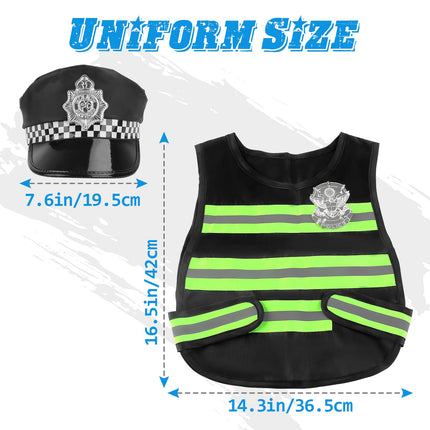 deAO policijas kostīmu bērnu rotaļlieta ar policijas aprīkojumu, policijas cepuri, vesti, saulesbrillēm, rāciju, policijas rotaļlietu lomu spēles komplektu Helovīnam