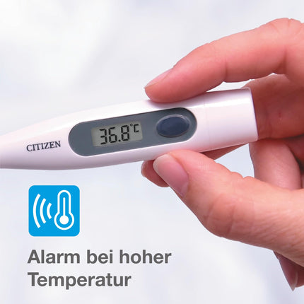 Citizen CTA303 antibakteriāls, ūdensizturīgs, digitāls medicīniskais termometrs ar drudža trauksmi, mutes dobumam, padušu, rektāliem mērījumiem, precīzi mērījumi pieaugušajiem, bērniem, mazuļiem un zīdaiņiem