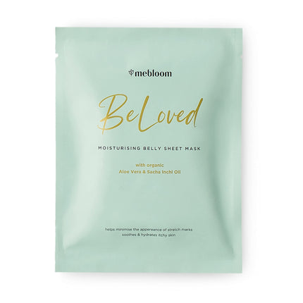 MEBLOOM BeLoved mitrinošā vēdera maska ​​(40x60) cm - vēderam grūtniecības laikā - aizsargā pret strijām - izgatavota no dabīgām un organiskām augu vielām