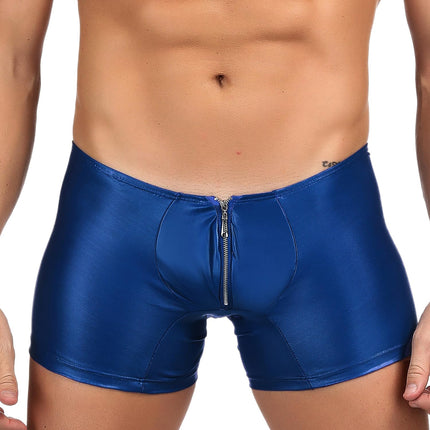 ohyeahlady Vīriešu seksīga apakšveļa ar mitru izskatu, erotiskas biksītes vīriešiem, māsu biksītes, geju apakšveļa, apakšbikses, mākslīgā āda, lieli izmēri, seksīga apakšveļa, stringi, ādas šorti, zili, L