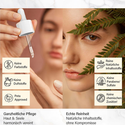 ROSENTAL ORGANICS dabīgs botāniskais liftinga efekta serums ar hialuronskābi un kofeīnu grumbu novēršanai - hialuronskābes sejas serums - mitrinošs serums - pretnovecošanās dabīgā kosmētika (30ml)