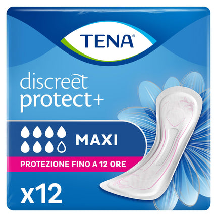 Tena Discreet Maxi higiēniskās paketes, ES, zilas, 12 iepakojumā