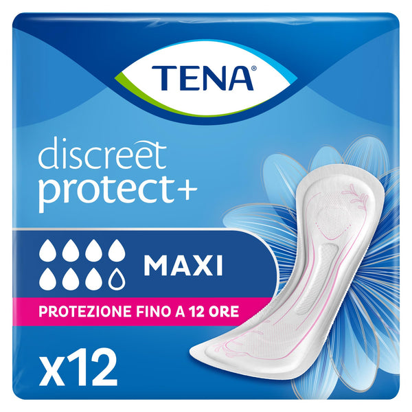 Tena Discreet Maxi higiēniskās paketes, ES, zilas, 12 iepakojumā