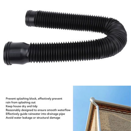 Lietus notekas pagarinājums, elastīgs notekas pagarinājums, novirzītājs, PE, pagarināms notekas pagarinājums Villa Outdoor, apaļš, 20 līdz 59 collas (MELNS)