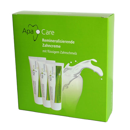 ApaCare Remineralizējoša šķidrā zobu pasta emaljai | Stiprina, izlīdzina un balina zobus | Jutīgiem zobiem | 3 x 75 ml