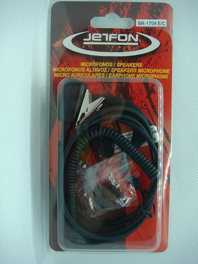 Jetfon BR-1704 E/C - mikrofona austiņas ar āķi rācijām, melnas