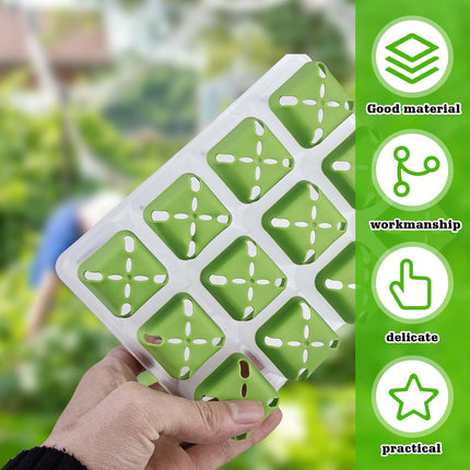 Leikurvo iekštelpu siltumnīcas stādu kaste, atkārtoti lietojama stādu paplāte ar 12 stādīšanas caurumiem un paceltu vāku, mini siltumnīcas stādu paplātes augiem, garšaugiem, ziediem, dārzeņiem un augļiem