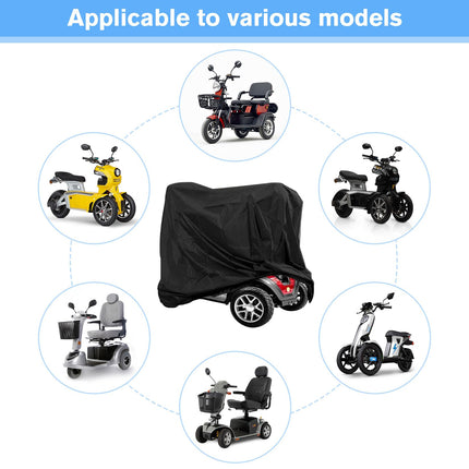 Idota mobilitātes skrejriteņa pārsegs, ūdensizturīgs mobilitātes skrejriteņa pārsegs 210D Oxford skrejriteņa pārsegs, universāls pārsegs mobilitātes skrejritenim 140 × 66 × 91 cm