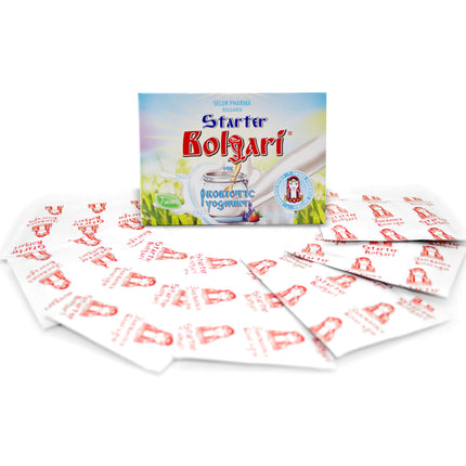 Bolgari jogurta fermentācijas probiotika. Pašdarināts jogurta pulveris. Jogurta kultūras Lactobacillus bulgaricus un Lactobacillus rhamnosus. 7 paciņas dabīgā jogurta. Ierauga kultūra jogurta ražotājiem (1)