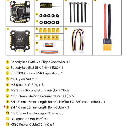 F405 V4 lidojuma vadības bloks: 30x30 bloks ar 4in1 55A ESC plati, bezvadu Betaflight konfigurācija, Blackbox, FPV dronam