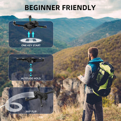 HANNVIW H330 drons ar 4K HD kameru, 5G WiFi FPV drons pieaugušajiem, iesācējiem un bērniem, bezsuku motors, optiskā plūsma, 2 kameras, augstuma noturēšana, 3D apgriešana, 2 akumulatori, 30 minūtes