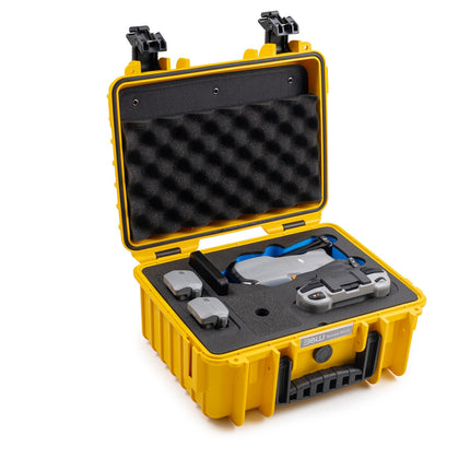 B&amp;W āra pārnēsāšanas soma DJI Air 3, Air 3S un Fly More Combo droniem - Type 3000 Yellow - Ūdensizturīga saskaņā ar IP67 sertifikātu, putekļu necaurlaidīga, triecienizturīga un neiznīcināma