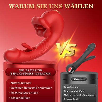 Vibrācijas vibrators sievietēm, G-punkta vibratoru komplekti ar klitora stimulāciju sievietēm ar 10 mēles laizīšanas režīmiem, 10 vibrācijas režīmiem, 10 trieciena režīmiem, seksa rotaļlieta sieviešu pāriem, klitora stimulators