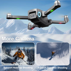 Drons ar kameru 4K bezkontaktu motora drons ar 2 kamerām 40KM/h MAX vēja izturīgs 4 līmeņu 5 GHz WIFI FPV droni RC kvadrokopteris bērniem pieaugušajiem 2 baterijas IDEA16