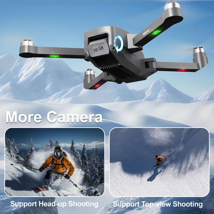 Drons ar kameru 4K bezkontaktu motora drons ar 2 kamerām 40KM/h MAX vēja izturīgs 4 līmeņu 5 GHz WIFI FPV droni RC kvadrokopteris bērniem pieaugušajiem 2 baterijas IDEA16