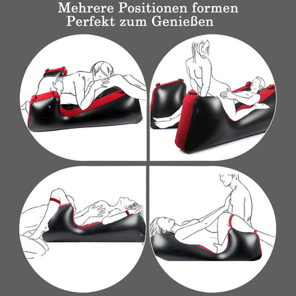 2023 Neu!Handschellen Sex Bett Aufblasbares Bett mit Handschellen Fußfesseln,Mehrzweck Aufblasbares Sofa Sex Möbel Bondageset Fessel Set,Sex Kissen Lendenkissen Bett für Paare Extrem Sex