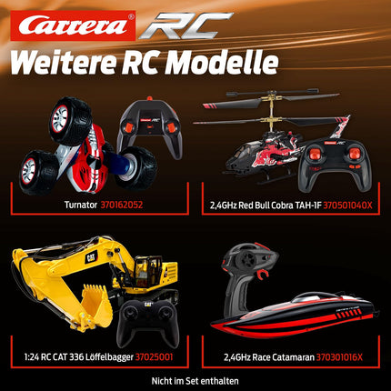 Carrera RC Quadcopter X2 drons | Ar mirgojošām LED gabarītgaismām | 3D cilpas funkcija | Automātiskās palaišanas un nolaišanās funkcija | 17,6 cm garums | No 12 gadiem | Iesācēja un progresīvais režīms