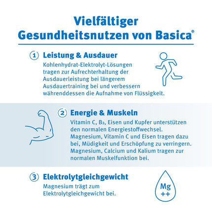 Basica® dzeramā bāzes pulveris sportistiem | Citrusaugļu garša | Ogļhidrātu-elektrolītu šķīdums | sārmaini minerāli un vitamīni | veiktspējai* un atjaunošanās** sporta laikā | 660 gramu bundža