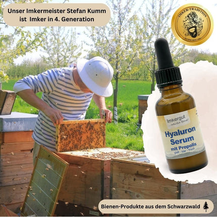 Hialurona propolisa serums, pipetes pudelīte, 30ml, biškopības produkts, sejas serums netīrai un nobriedušai ādai, izlīdzina un attīra