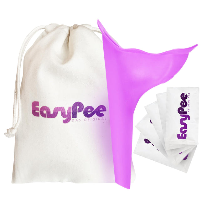 EasyPee sieviešu pisuārs lietošanai ceļā: Oriģinālais pisuārs sievietēm - Urinella stāvpisuārs ar Fairtrade bioloģisko maisiņu (čurāšanas palīglīdzeklis)