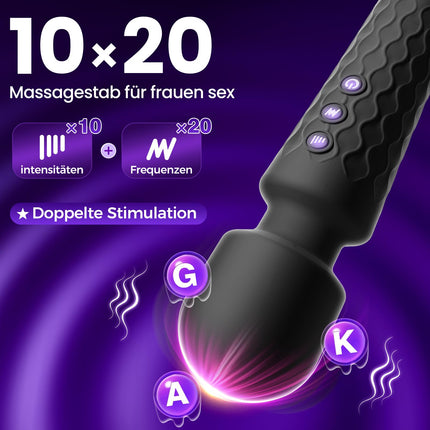 Gobeken vibrators sievietēm, dildo ar 10 vibrācijas intensitātēm, seksa rotaļlieta sieviešu pāriem 20 vibrācijas frekvences, vibratoru komplekti sieviešu klitora masierim, masāža melna