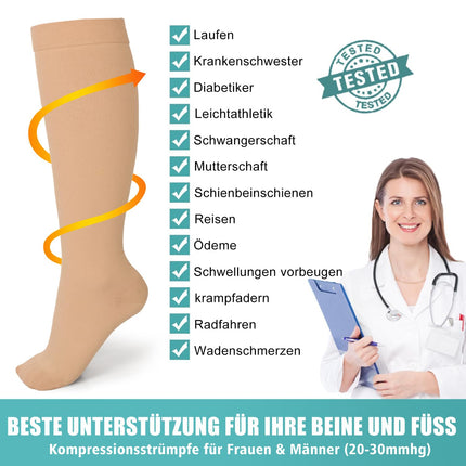 Evolyline medicīniskās kompresijas zeķes sievietēm un vīriešiem 20–30 mmHg, slēgtas pirkstu atbalsta zeķes ikru rajonā, kompresijas zeķes trombozes ārstēšanai, pakāpenisks atbalsts varikozām vēnām, tūskai.